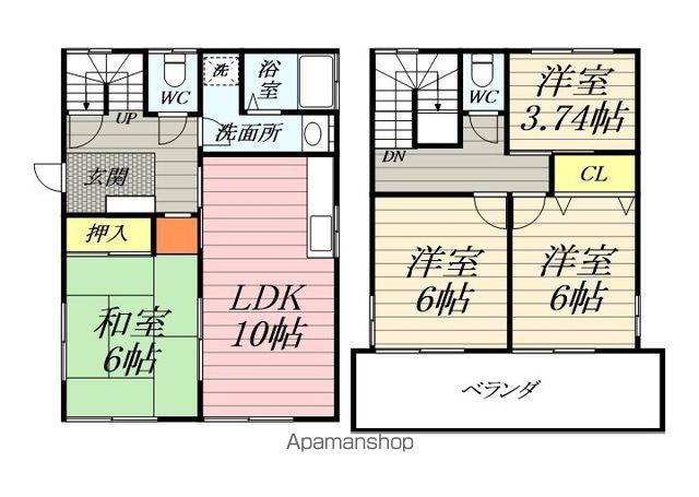 東海道本線 鴨宮駅 徒歩21分 2階建 築32年(4LDK)の間取り写真