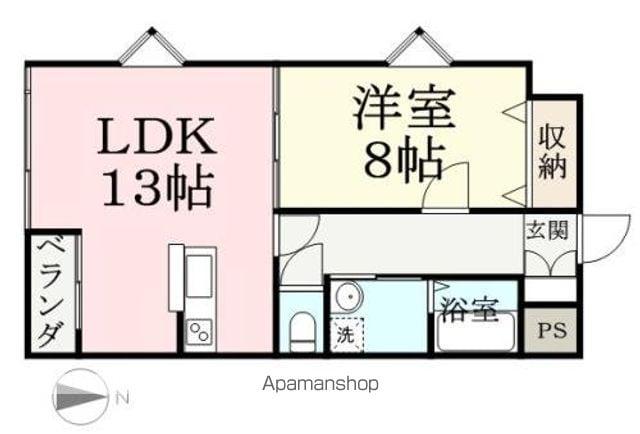アシャール(1LDK/4階)の間取り写真