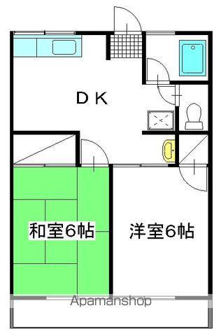 シティハイムサンライズ(2DK/2階)の間取り写真