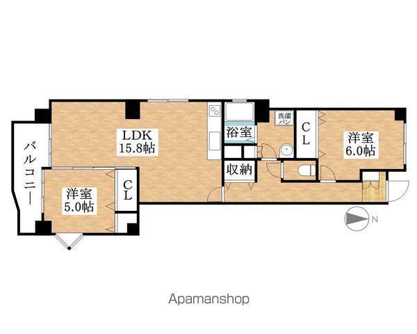 うぃる歌里(2LDK/3階)の間取り写真