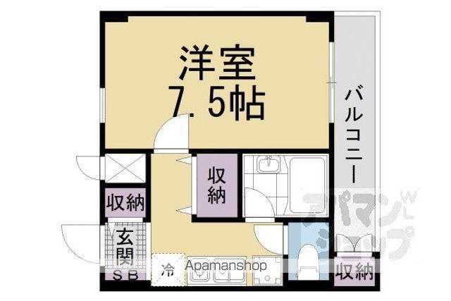 ハイツメイトク(1K/2階)の間取り写真