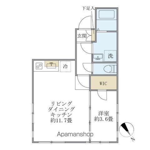 プラティーク清澄庭園(1LDK/4階)の間取り写真