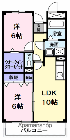 VILLAGE水車(2LDK/2階)の間取り写真