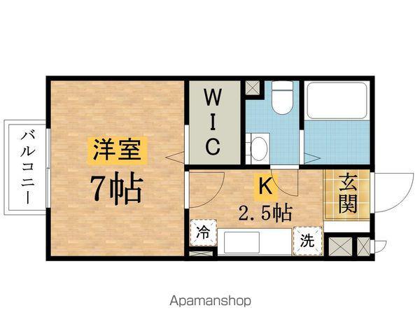 クレセントシェル(1K/1階)の間取り写真