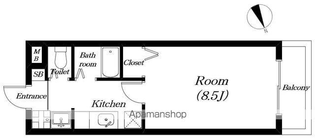 コテージ千代(1K/1階)の間取り写真