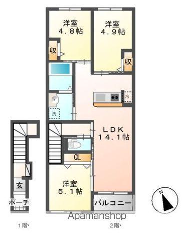 ラピューラフォレスト(3LDK/2階)の間取り写真