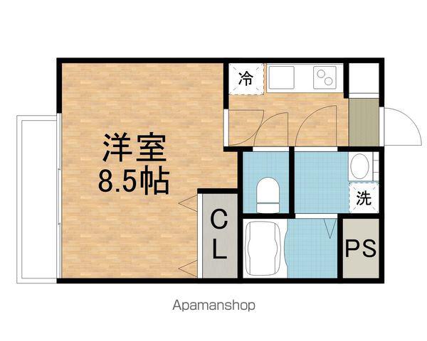 BLESSED LIFE花京院(1K/2階)の間取り写真