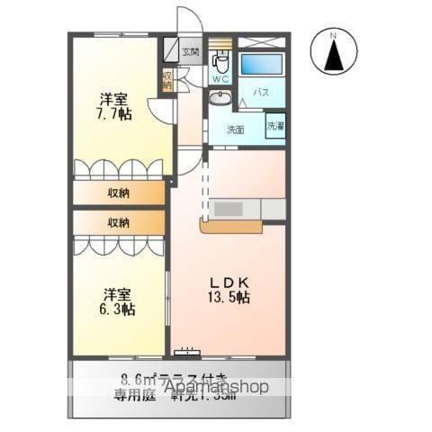 プロニティ21(2LDK/1階)の間取り写真