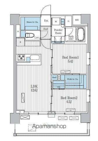 TERRA蚕糸の森(2LDK/3階)の間取り写真