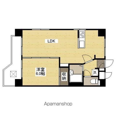 大福マンションⅡ(1LDK/6階)の間取り写真