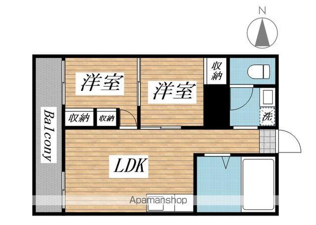 プリンセス片野Ⅱ(2LDK/4階)の間取り写真