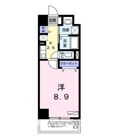 ストーンブリッジ名駅(1K/6階)の間取り写真
