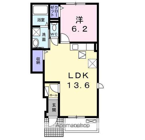 コーポ キ・ラ・ラⅡ(1LDK/1階)の間取り写真