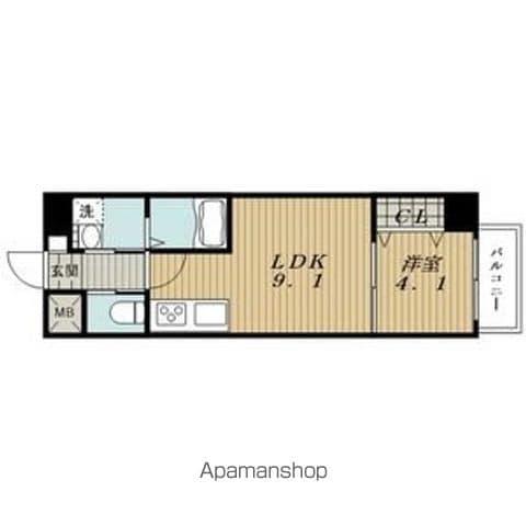 LUXETAGE大須ウエスト(1LDK/6階)の間取り写真