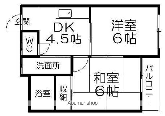 ヴェルデ比叡山(2DK/3階)の間取り写真