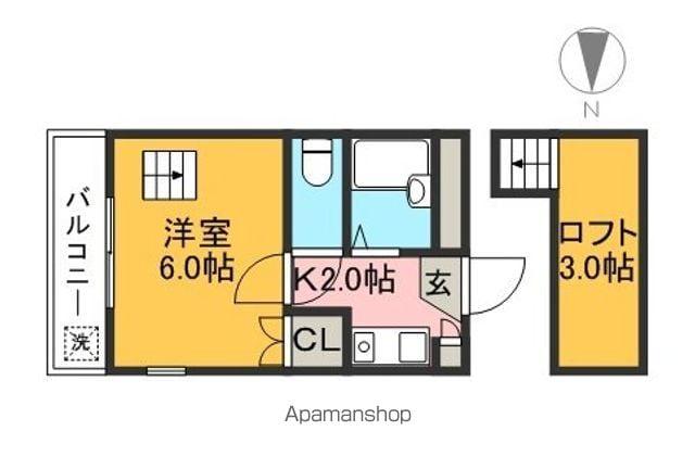 アムール新本町(1K/1階)の間取り写真