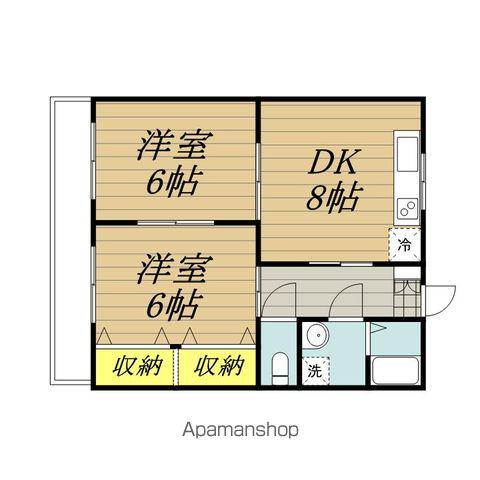 ラピュタ(2DK/2階)の間取り写真