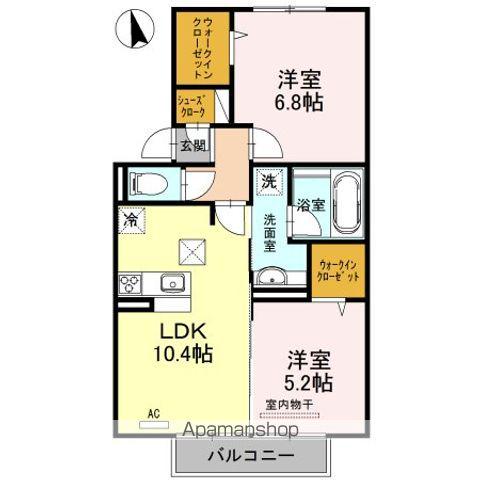 プレミアム弐番館(2LDK/1階)の間取り写真