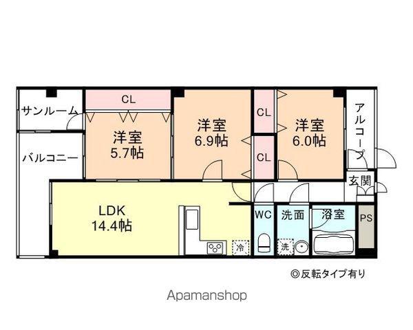 さくらいマンション石田浜(3LDK/1階)の間取り写真