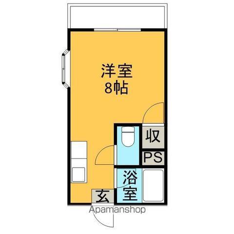 ビッグバーン谷山(ワンルーム/2階)の間取り写真