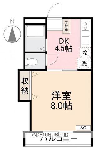 クレイドル木太Ⅱ(1DK/1階)の間取り写真