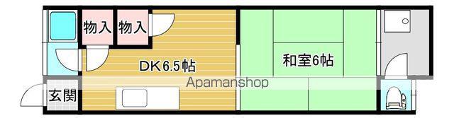 近鉄京都線 富野荘駅 徒歩4分 1階建 築42年(1DK/1階)の間取り写真