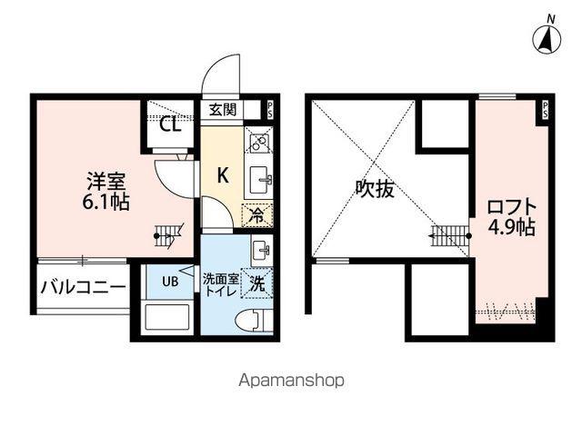 レヴレジール(1K/1階)の間取り写真