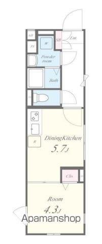 FLレジデンス新宿Ⅲ(1DK/1階)の間取り写真