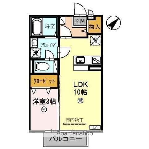 ライフボックス(1LDK/2階)の間取り写真