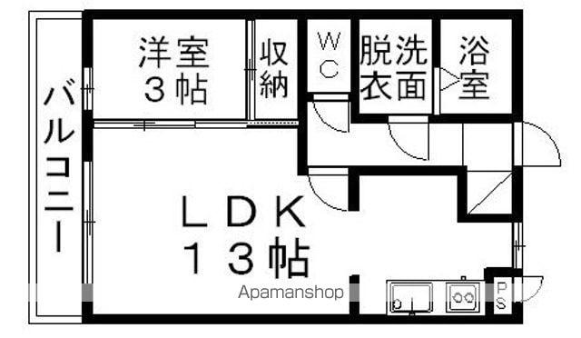 エスト・クレールⅡ(1LDK/1階)の間取り写真