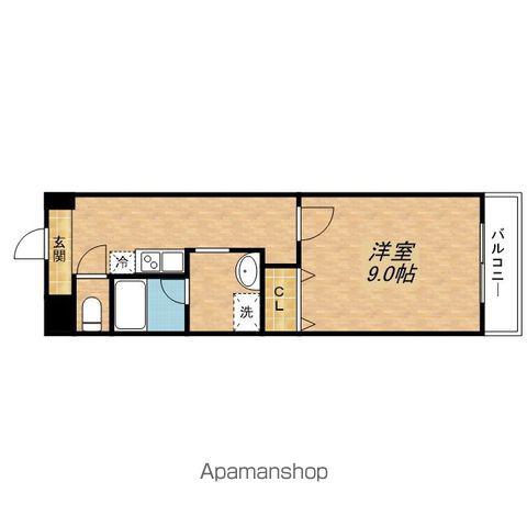 千秀11(1K/3階)の間取り写真