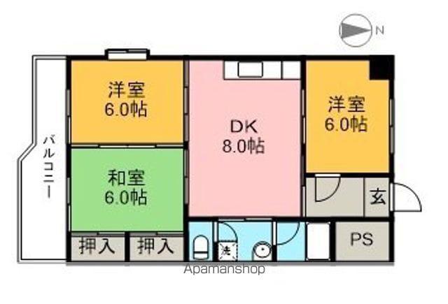 レジデンス池の上(3DK/4階)の間取り写真