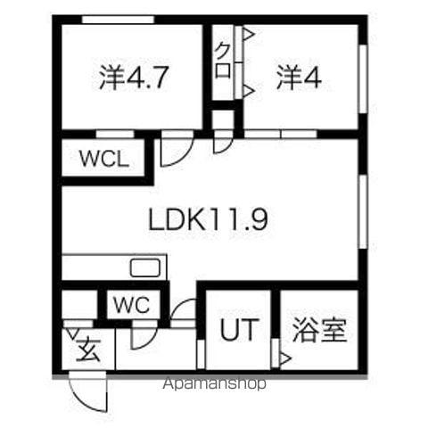 HALENIX 札幌医大前(2LDK/2階)の間取り写真