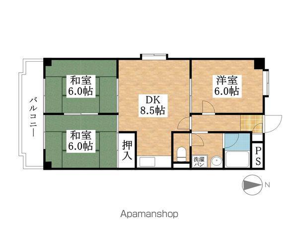 サンテラス花の木(3DK/4階)の間取り写真