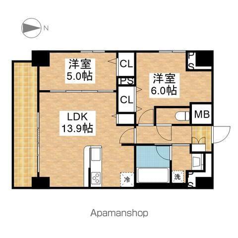 グランディール上前津(2LDK/10階)の間取り写真