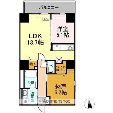 アロッジオ金剛(1LDK/8階)の間取り写真