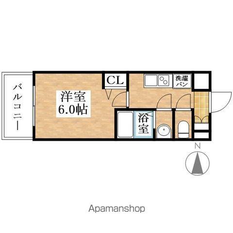 プレサンス尾張一宮ジュレア(1K/4階)の間取り写真