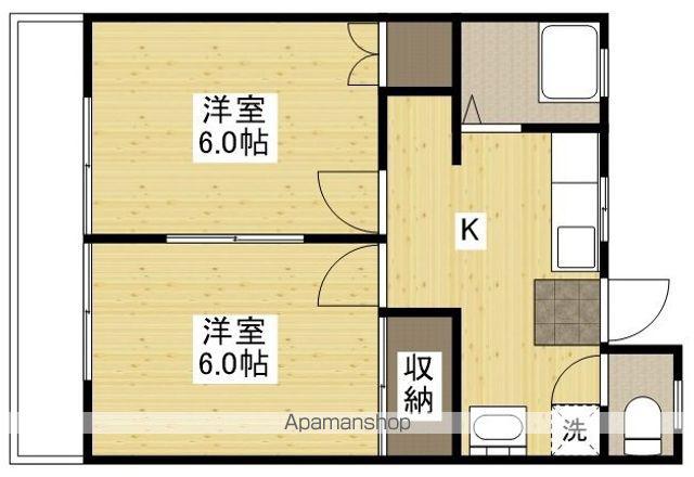 ラピタ道上(2K/1階)の間取り写真