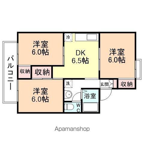 パレーシャル堀川(3DK/1階)の間取り写真