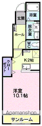ラッフィナート・ドゥーエ(ワンルーム/1階)の間取り写真