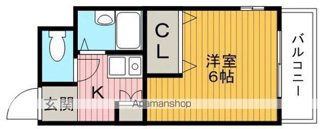 清風荘メゾンブライト(1K/4階)の間取り写真