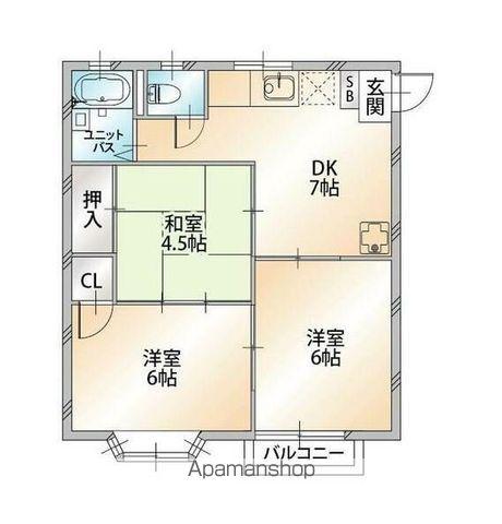 アルタヒル(3DK/2階)の間取り写真
