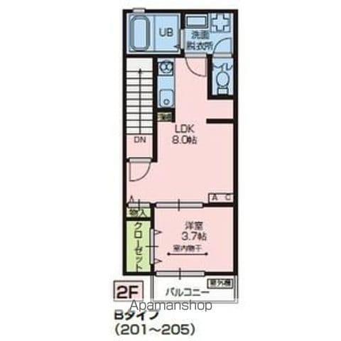 WISTERIA Ⅲ(1LDK/2階)の間取り写真