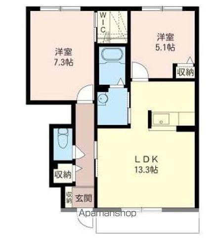 サンハイムミヤカワ(2LDK/1階)の間取り写真