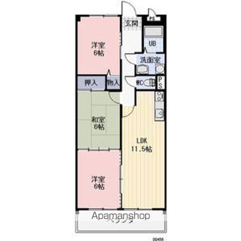 ラクール中切(3LDK/3階)の間取り写真