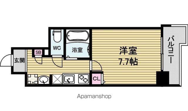 ミラージュパレス本町東レジデンス(1K/12階)の間取り写真