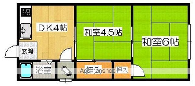 シャトレロジェ(2DK/2階)の間取り写真