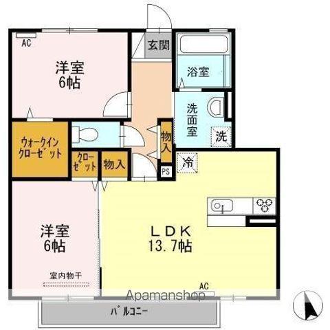 N.ソフィア(2LDK/2階)の間取り写真