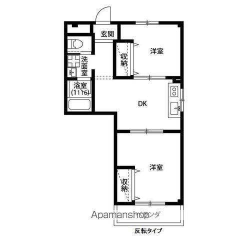 グランド東大宮(2DK/1階)の間取り写真