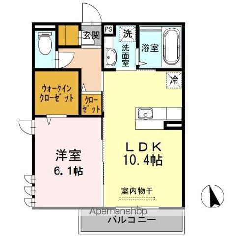 セントラルコート昭島(1LDK/2階)の間取り写真